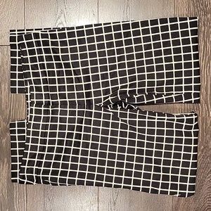 ❤️ ANN TAYLOR COTTON SATEEN WINDOWPANE PLAID SLIM STRAIGHT PANTS / TROUSERS